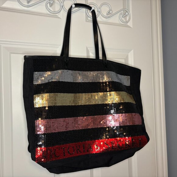 Victoria’s Secret black sequined tote bag - Picture 2 of 5
